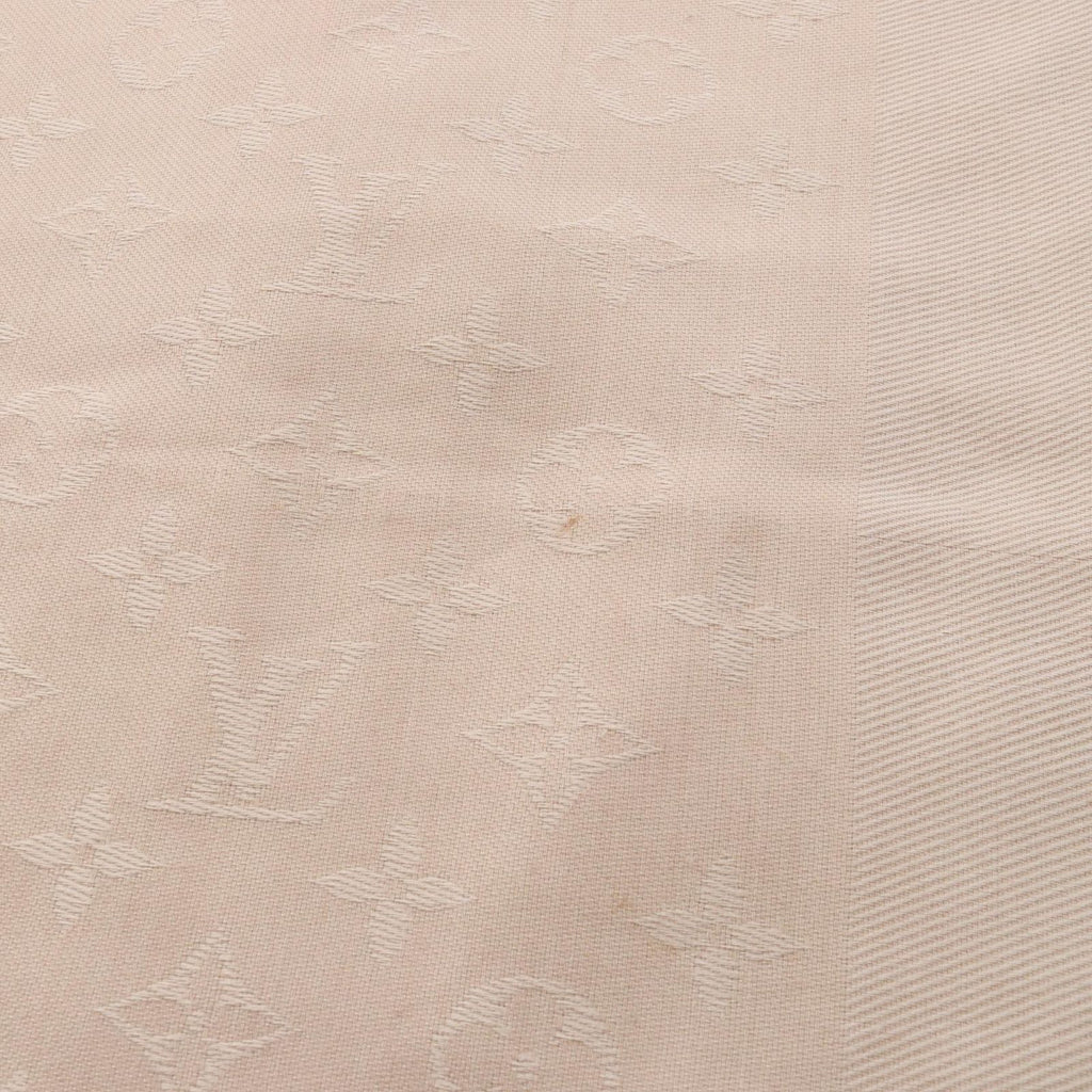 Louis Vuitton Shawl Monogram Ecru Silk Wool Scarf — view 8