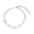 Chanel Necklace CC Logo Stainless Steel CC Rhinestone
