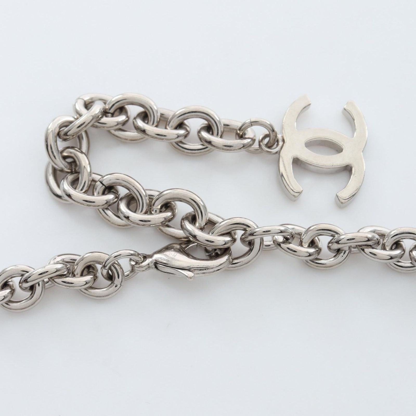Chanel Necklace CC Logo Stainless Steel CC Rhinestone — view 4