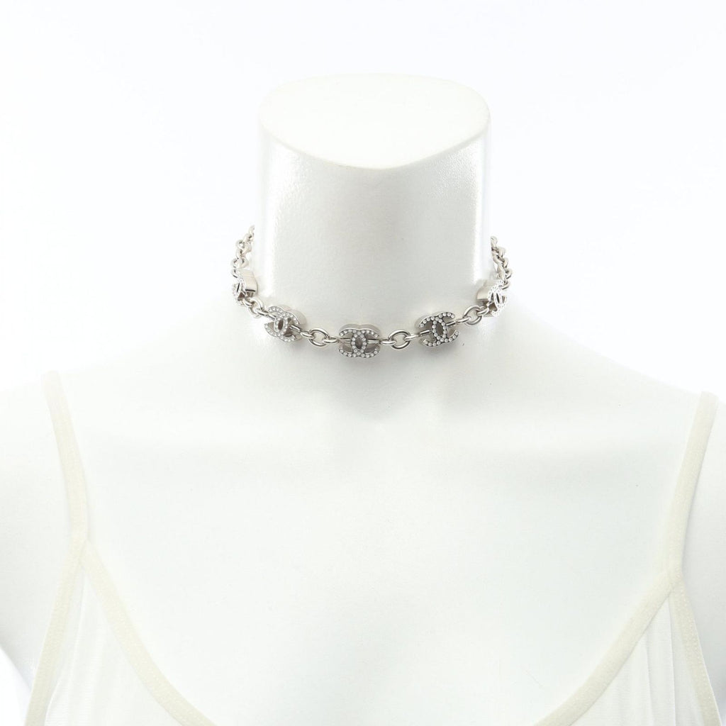 Chanel Necklace CC Logo Stainless Steel CC Rhinestone — view 6