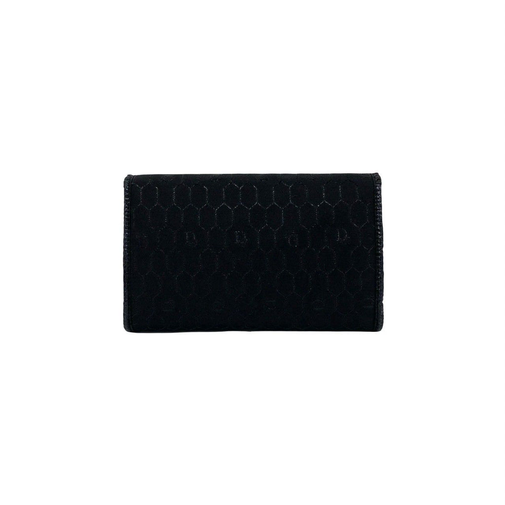 Dior Vintage Honeycomb Pattern Logo Nylon Leather Chain Shoulder Bag Black — view 3