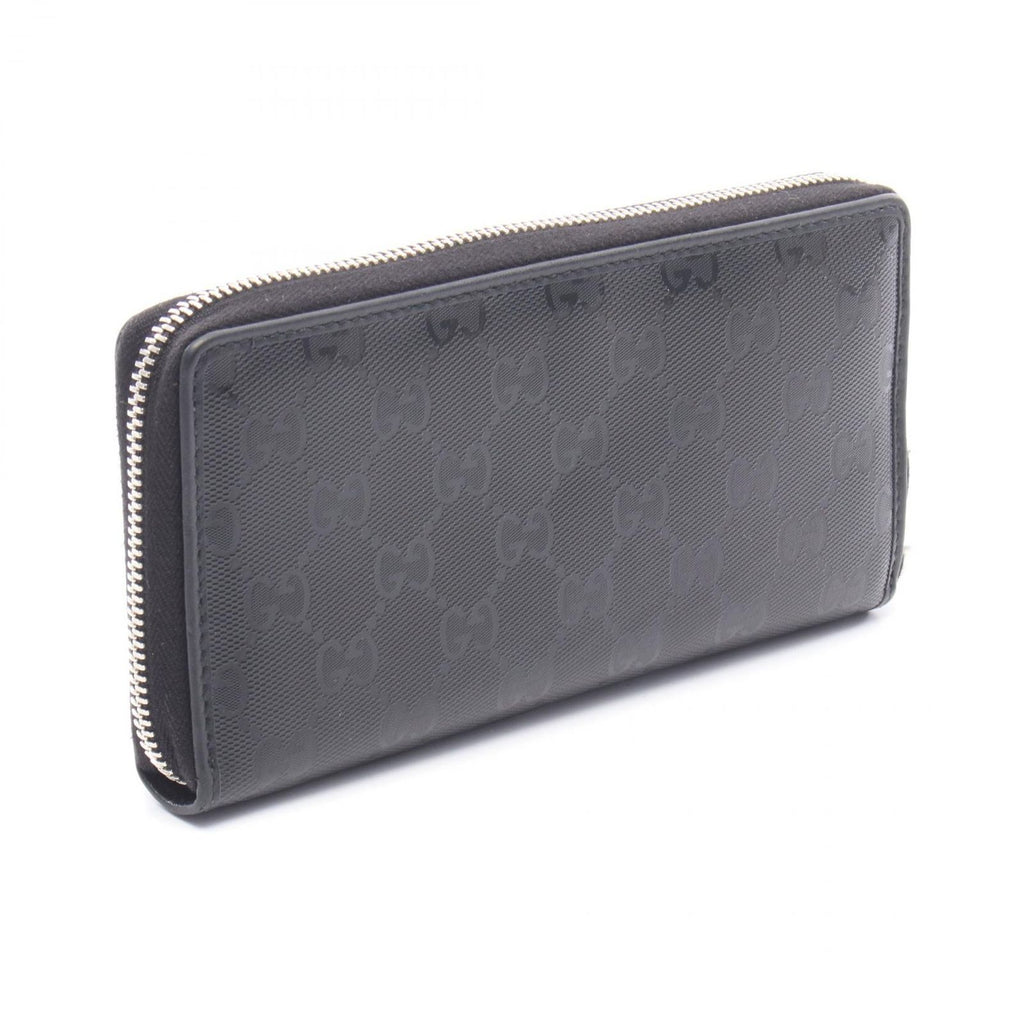 Gucci Round Wallet GG Supreme Black Canvas Leather — view 2