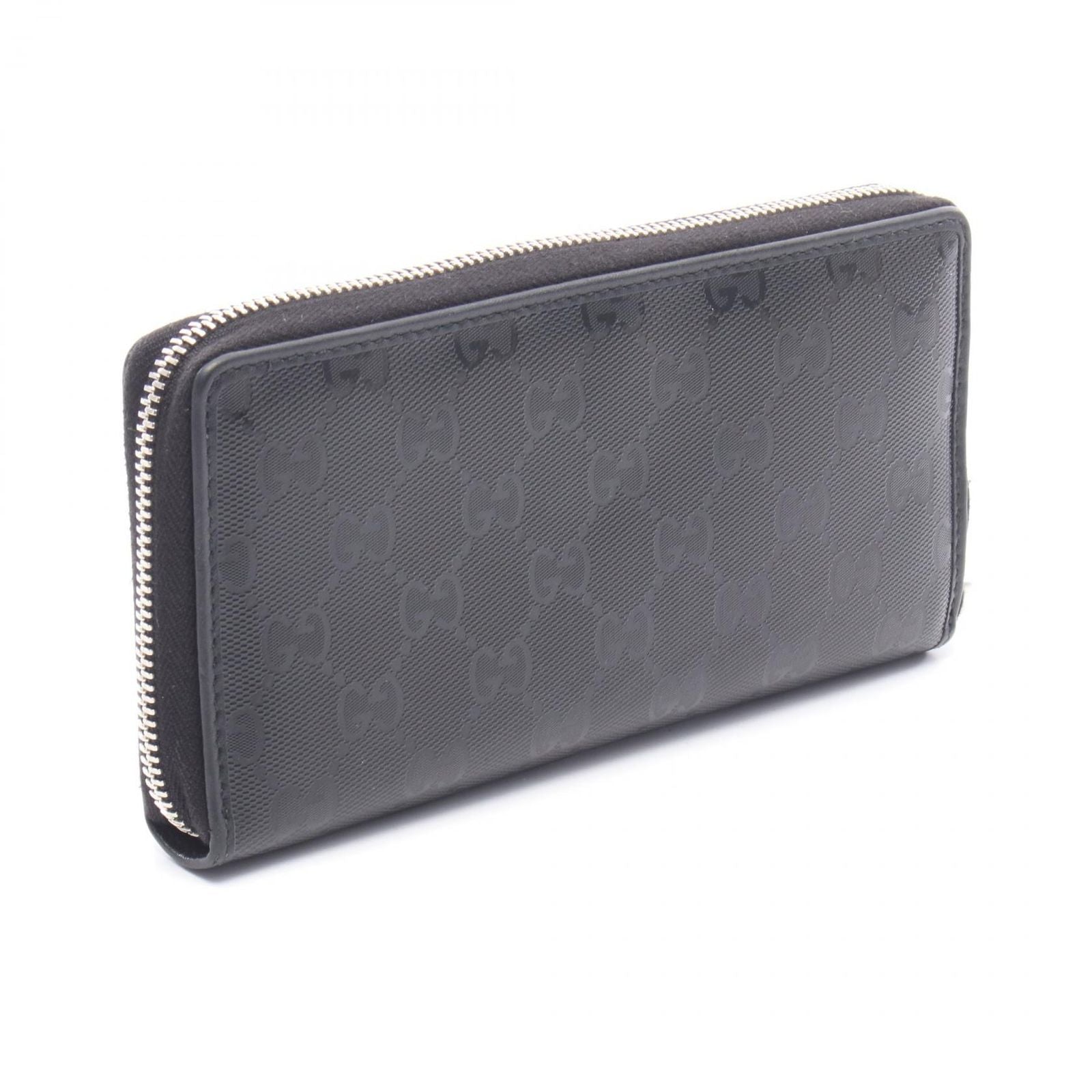Gucci Round Wallet GG Supreme Black Canvas Leather — view 2