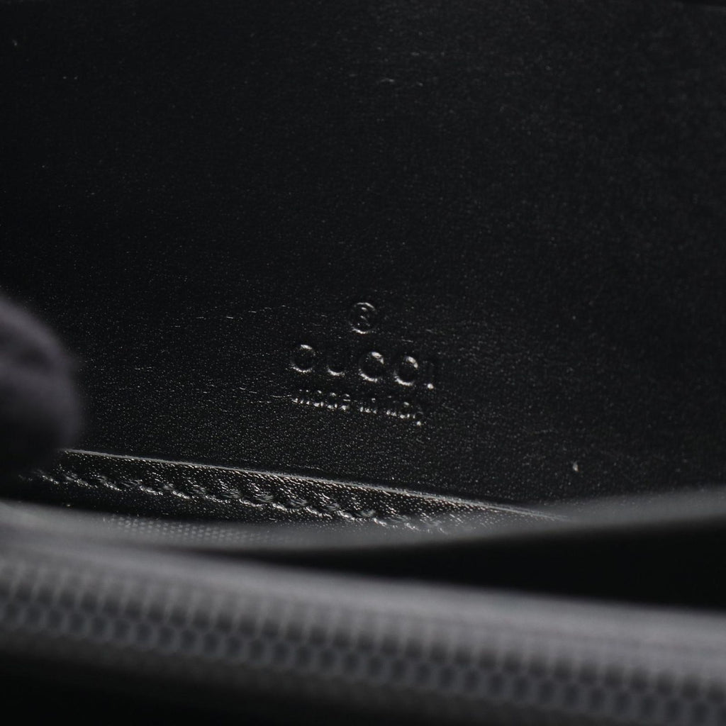 Gucci Round Wallet GG Supreme Black Canvas Leather — view 4