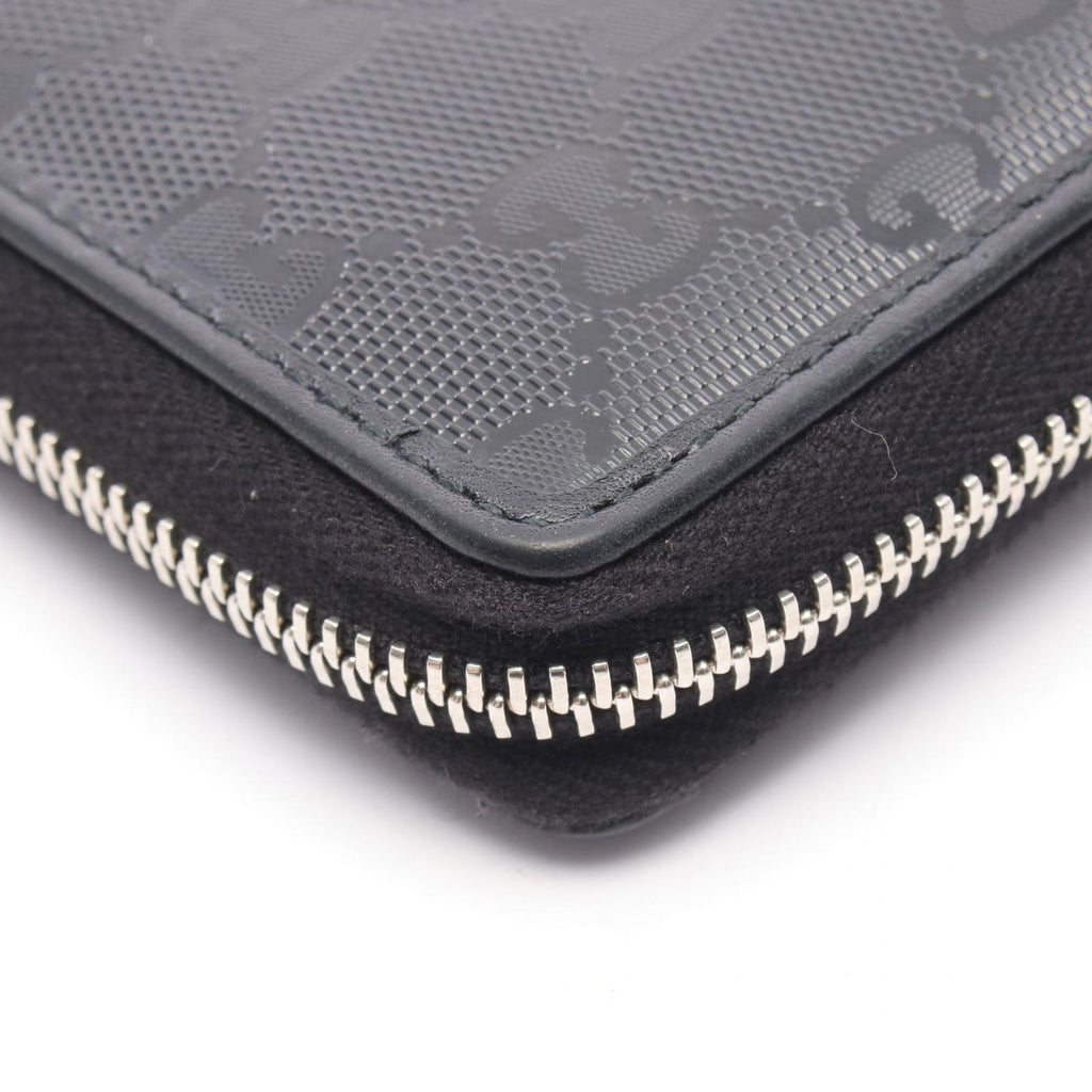 Gucci Round Wallet GG Supreme Black Canvas Leather — view 9