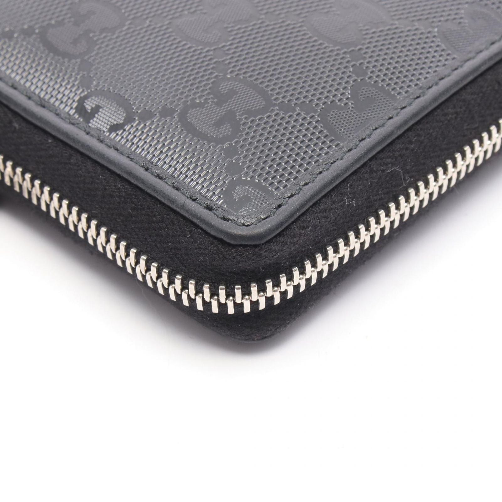 Gucci Round Wallet GG Supreme Black Canvas Leather — view 8