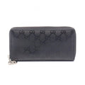 Gucci Round Wallet GG Supreme Black Canvas Leather