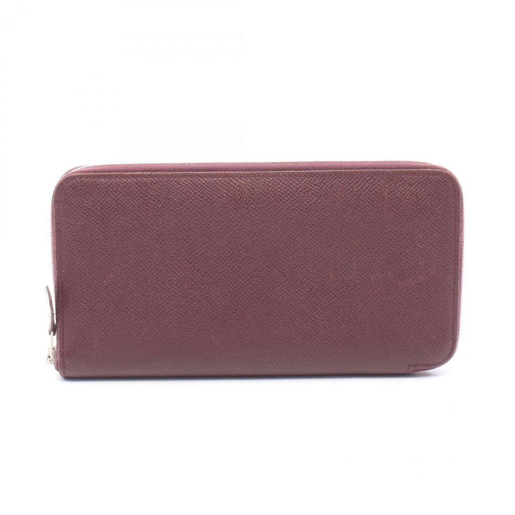 Hermes Round Wallet Azap Long Silk in Rouge Ash Leather Long
