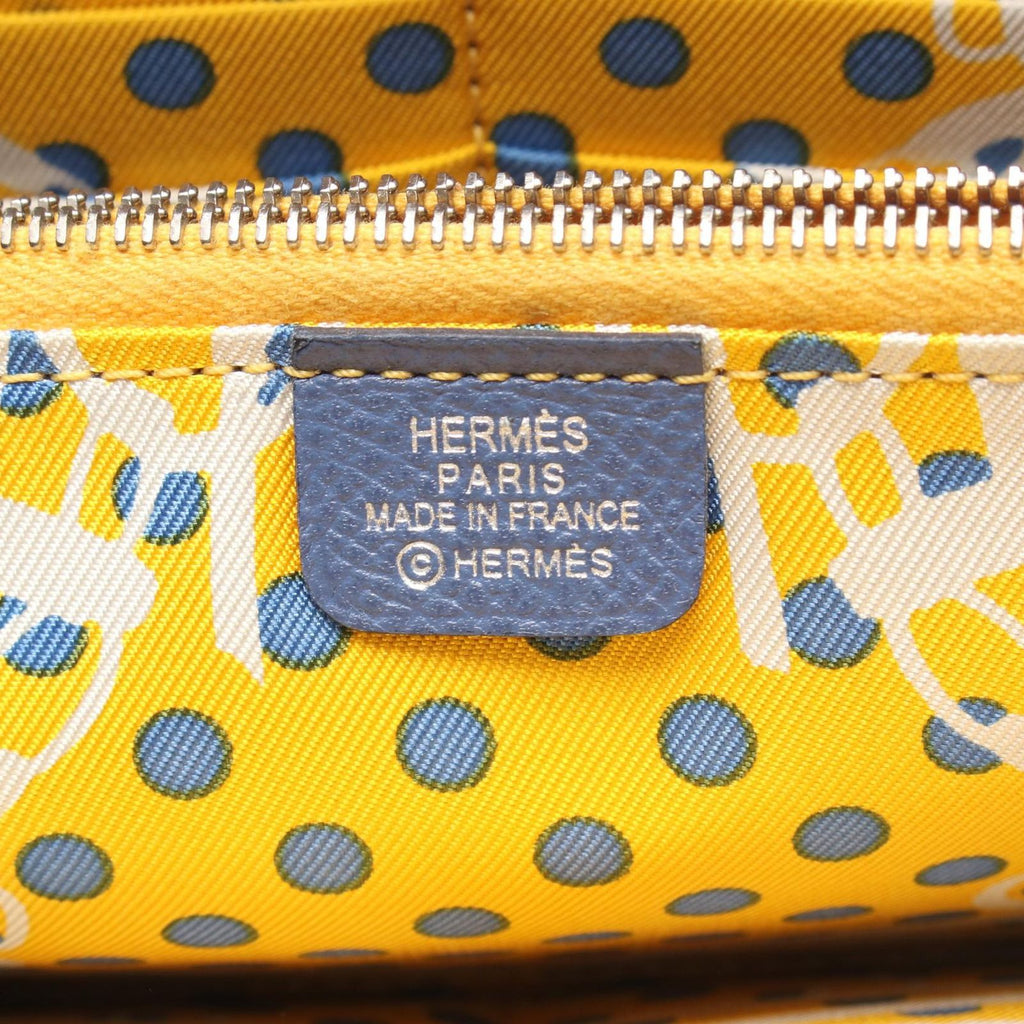 Hermes Round Wallet Azap Long Silk in Deep Blue Leather Long — view 4