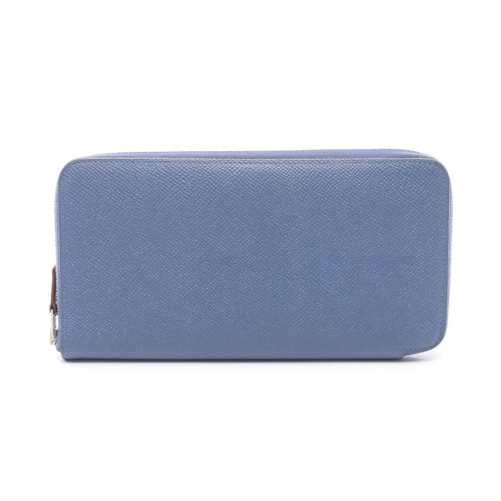 Hermes Round Wallet Azap Long Silk in Deep Blue Leather Long