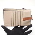 Loewe Bifold Wallet Anagram Compact Zip Green Brown Leather — view 3