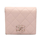 Chanel Bifold Wallet Quilted Small Pink Caviar Leather