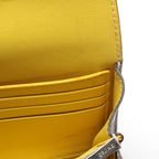 Celine Bifold Wallet Large Flap Multi Function Gray Yellow Leather — view 8