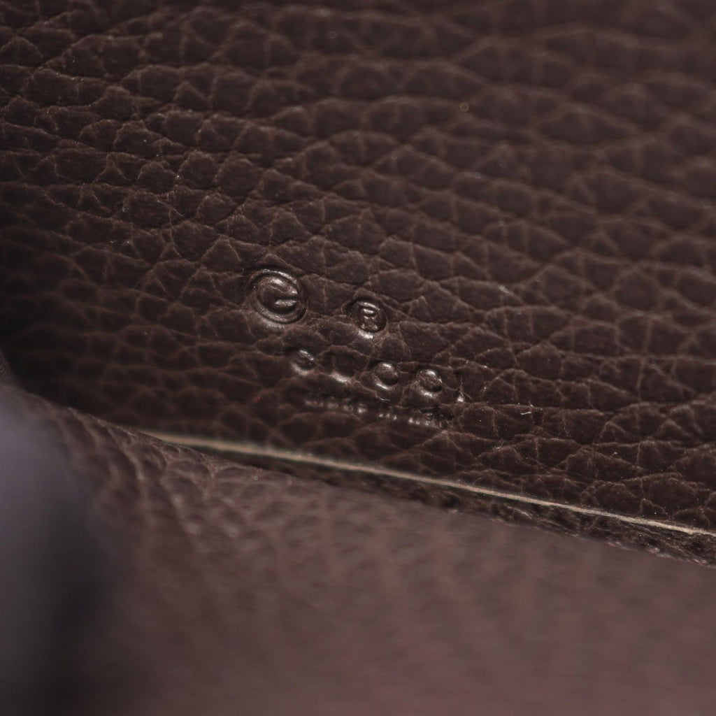 Gucci Round Wallet Interlocking Dark Brown Leather — view 4