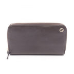 Gucci Round Wallet Interlocking Dark Brown Leather