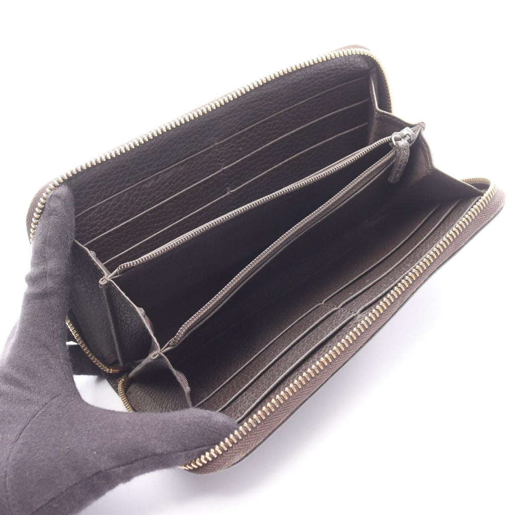 Gucci Round Wallet Interlocking Dark Brown Leather — view 3