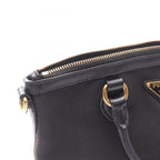 Prada Handbag Black Canvas Leather Triangle Logo 2-Way Shoulder — view 5
