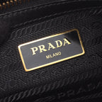 Prada Handbag Black Canvas Leather Triangle Logo 2-Way Shoulder — view 4