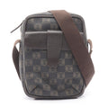 Loewe Shoulder Bag Repeat Anagram Dark Brown Canvas Leather