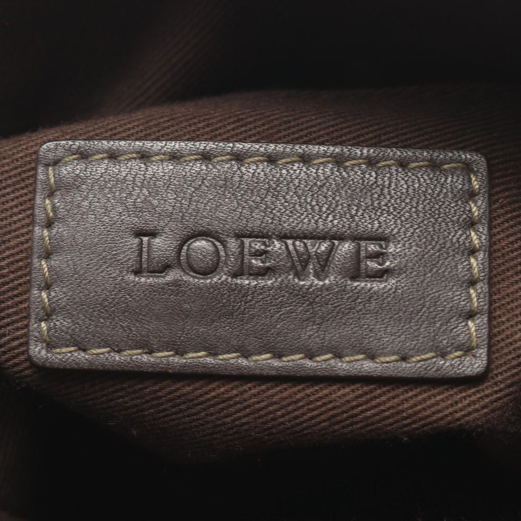 Loewe Shoulder Bag Repeat Anagram Dark Brown Canvas Leather — view 4