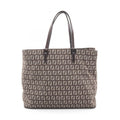 Fendi Tote Zucchino Beige Canvas Leather Handbag
