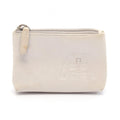 Chanel Coin Case CC Logo Key Ring Silver Leather Jacket Motif Key