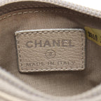 Chanel Coin Case CC Logo Key Ring Silver Leather Jacket Motif Key — view 4
