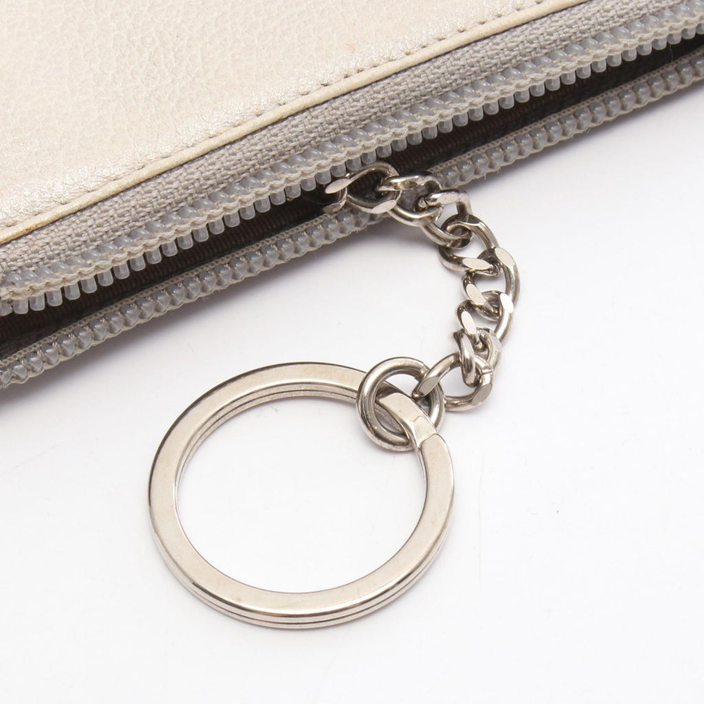 Chanel Coin Case CC Logo Key Ring Silver Leather Jacket Motif Key — view 6