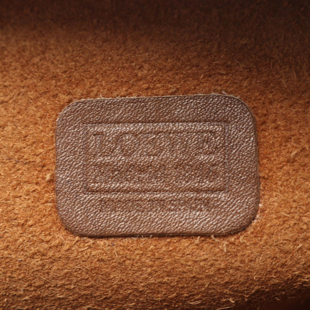 Loewe Handbag Anagram Yellow Brown Leather Mini Boston — view 4