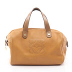 Loewe Handbag Anagram Yellow Brown Leather Mini Boston