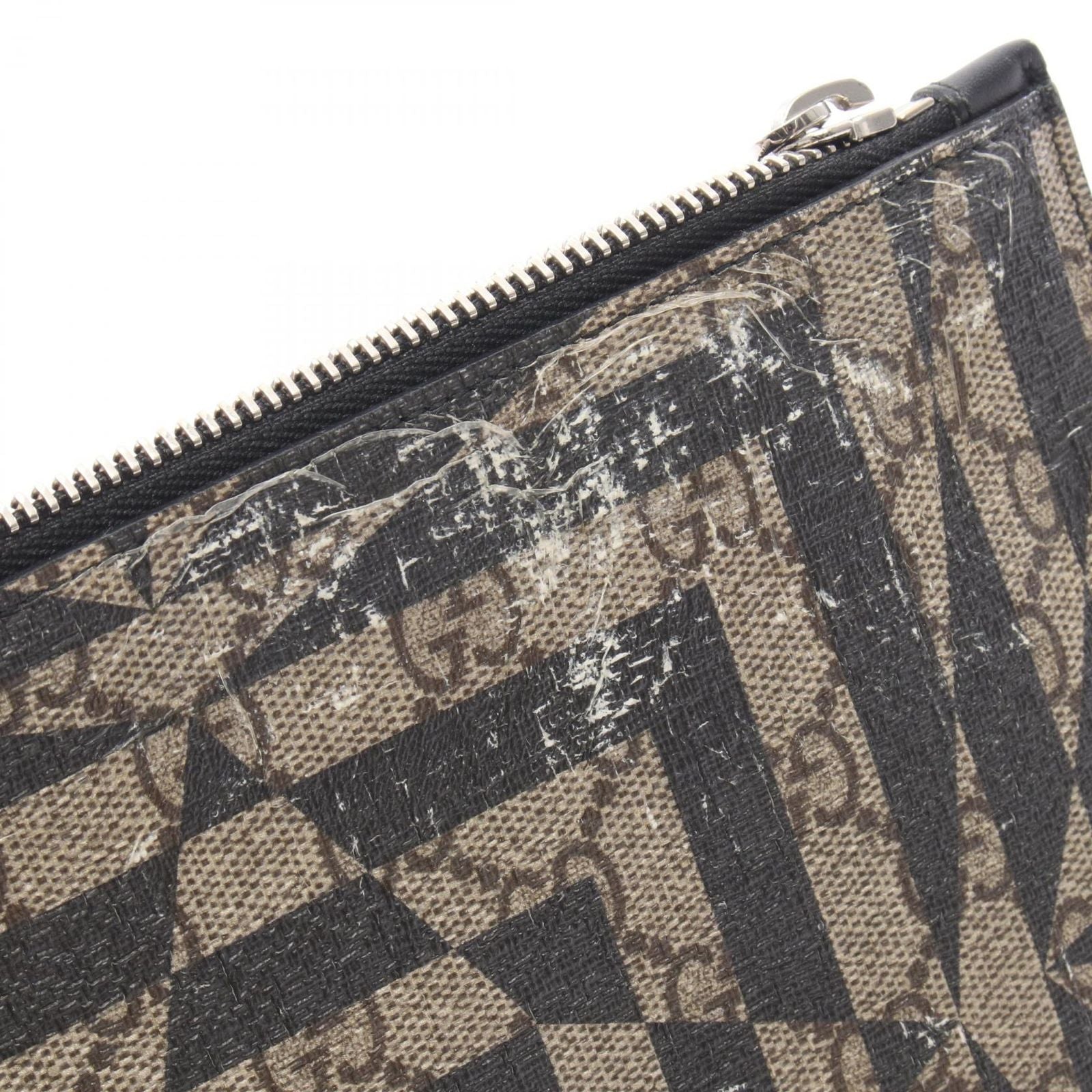 Gucci Clutch GG Carre Brown Black Beige — view 6
