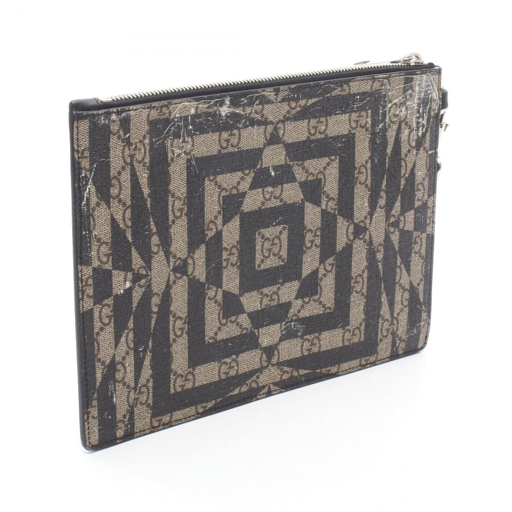 Gucci Clutch GG Carre Brown Black Beige — view 2
