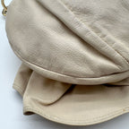 Saint Laurent Shoulder Bag Rive Gauche Naja Beige Ruffle Leather — view 8