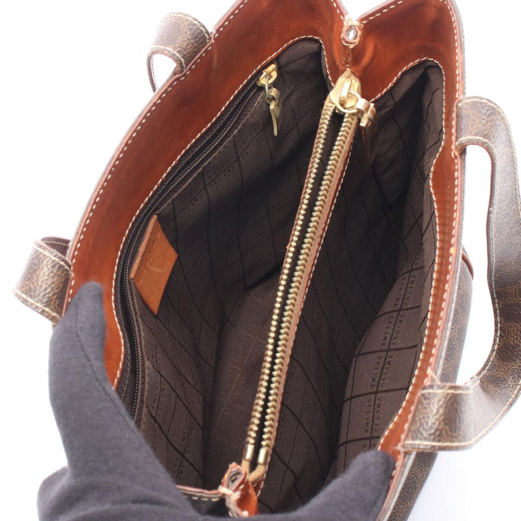 Celine Tote Macadam Mini Dark Brown Canvas Leather — view 3