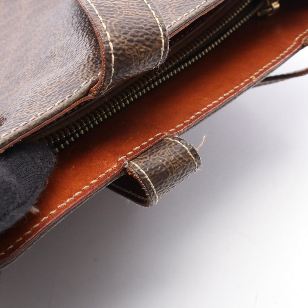 Celine Tote Macadam Mini Dark Brown Canvas Leather — view 6