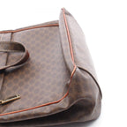Celine Tote Macadam Mini Dark Brown Canvas Leather — view 8