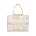 Dior Tote Book Gray White Canvas