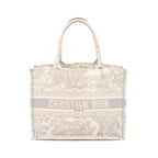 Dior Tote Book Gray White Canvas
