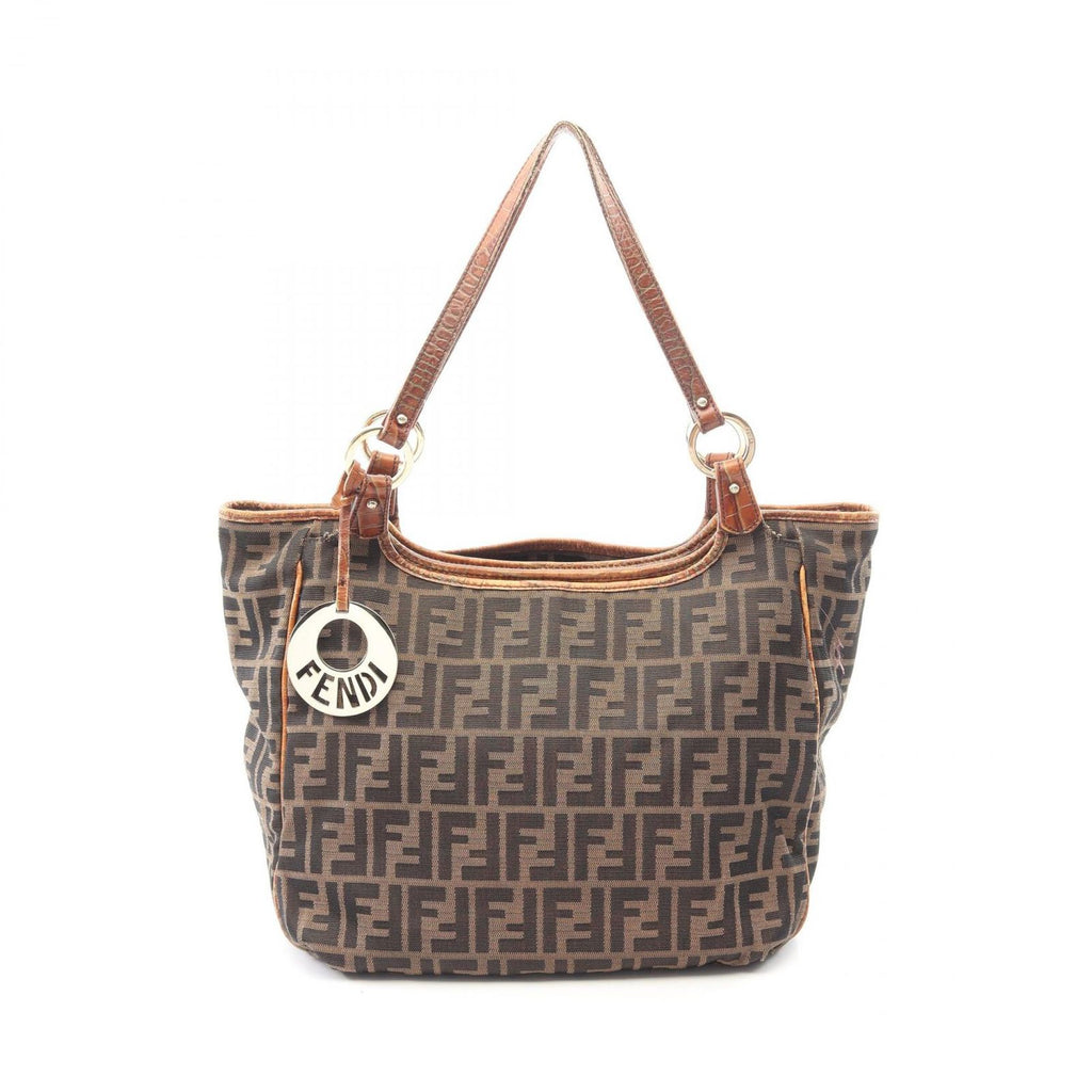 Fendi Tote Zucca Brown Leather