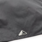 Prada Shoulder Bag Triangle Logo Black Nylon Saffiano Leather — view 5