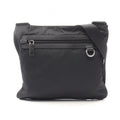 Prada Shoulder Bag Triangle Logo Black Nylon Saffiano Leather