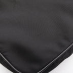 Prada Shoulder Bag Triangle Logo Black Nylon Saffiano Leather — view 9