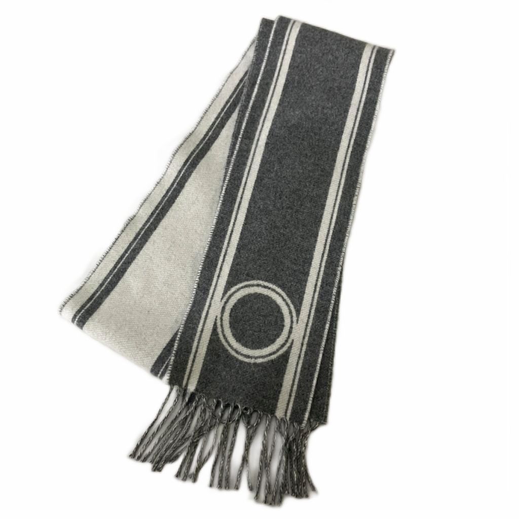 Hermes Bandore Cashmere Scarf Shawl Gray