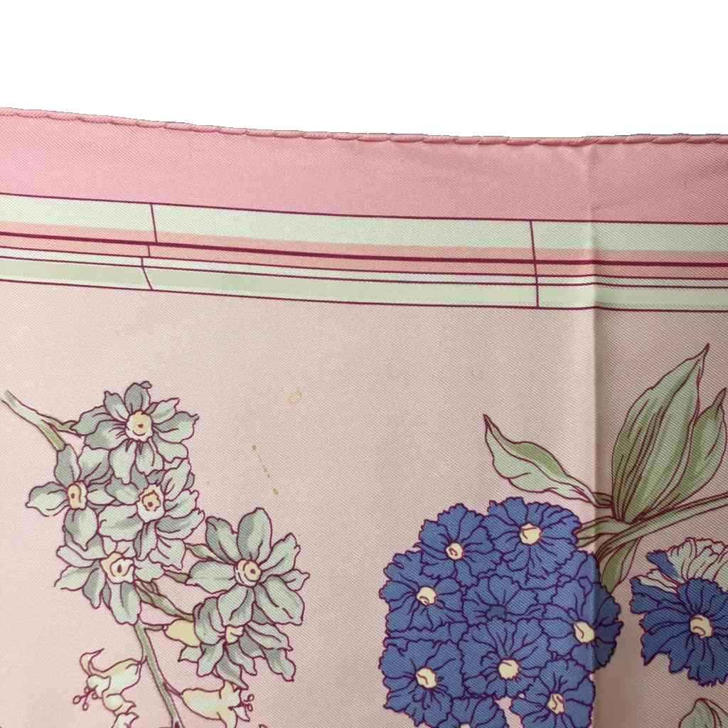 Hermes Carre 90 Flower Blooming Coastal Street Scarf All Over Pattern Pink — view 7