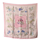 Hermes Carre 90 Flower Blooming Coastal Street Scarf All Over Pattern Pink