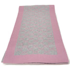 Gucci Gray Pink Wool GG Scarf — view 2