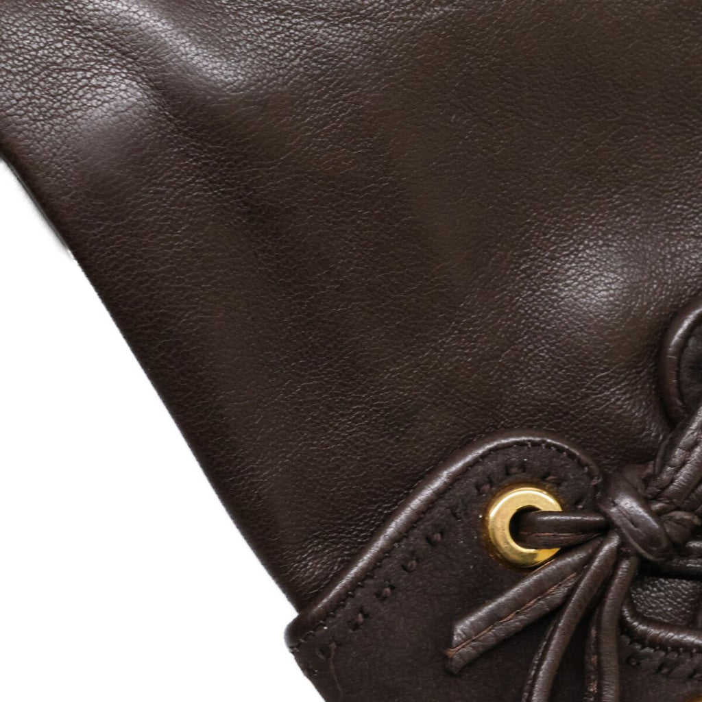 Hermes Lambskin Gloves Brown — view 8