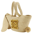 Loewe Bunny Basket Bag Raffia Calf Natural Beige Handbag — view 2