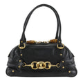 Gucci Guccissima Horsebit Bamboo Out of Print Embossed Leather Gold Handbag