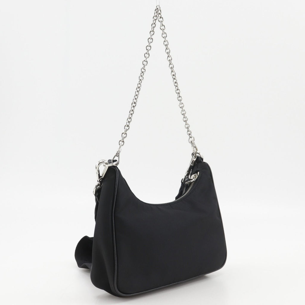 Prada Reedition Re-Nylon Saffiano Nero Black Shoulder Bag — view 3